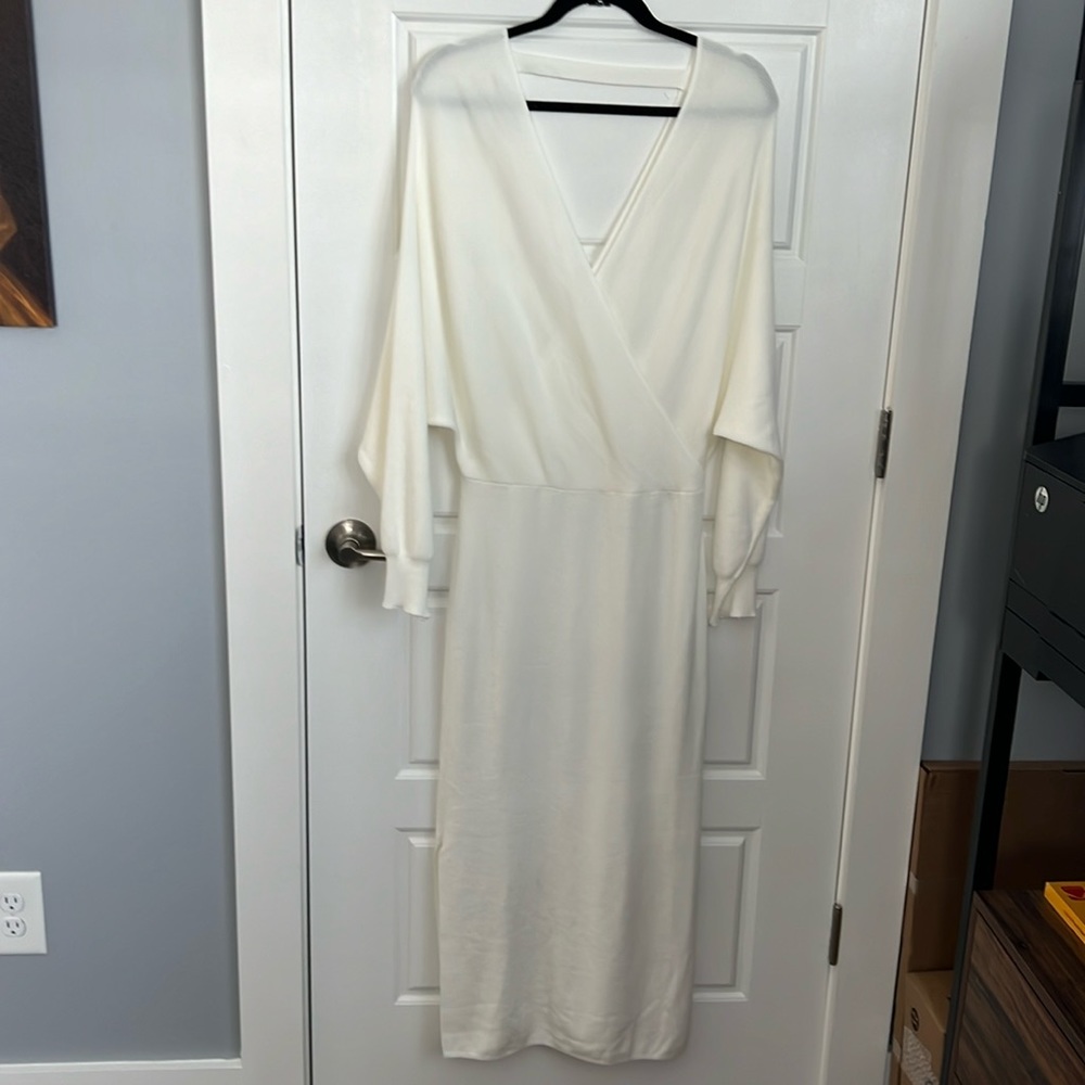 White sweater dress